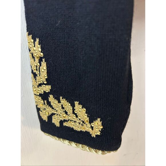 St.John Evening Collection Jacket  Marie Gray size 4 Black embroidered Gold Sant - Picture 5 of 9